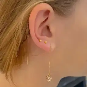 Фото пирсинга ушей, салон Мерси Алматы на Дону